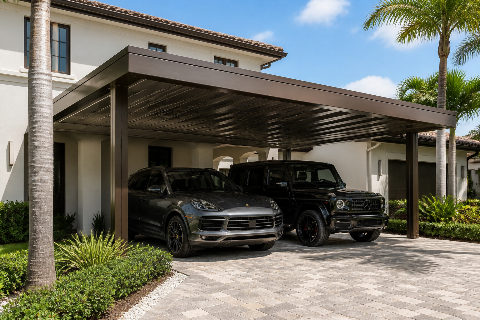 Driveway carport concept for South Florida